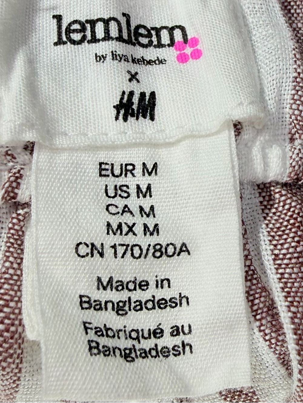 🐚 NWOT Lemlem x H&M | 100% Linen Striped Pants | Coastal Boho | size M - Picture 5 of 6